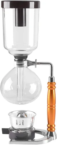 Vista 10 de JITEM Cafetera Syphon Cafetera de estilo japonés al vacío de vidrio sifón percoladores 3-5 tazas de vidrio de mesa de sifón cafetera para café o té