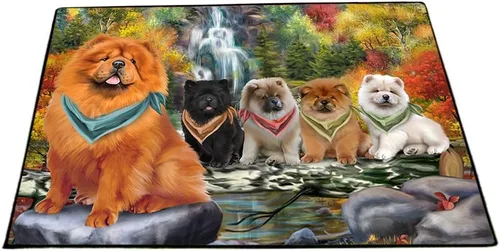 Vista 18 de Doggie of the Day Chow Chow Dogs Floor Mat - 4th of July Independence Day - Best Dog Doormat - Protector Decor - Unique Portrait Art - Premium
