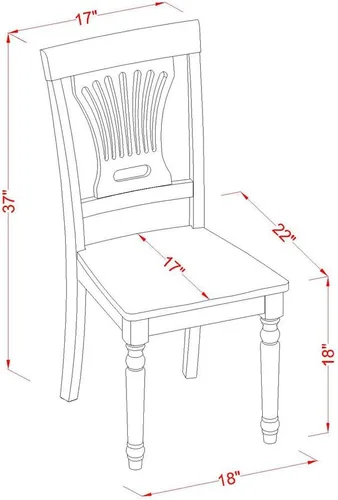 Vista 8 de East West Furniture PLAI5-BLK-W - Juego de comedor de 5 piezas para 4 personas, incluye una mesa de comedor ovalada con hojas de mariposa y 4 sillas