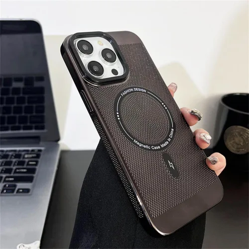 Vista 3 de Funda magnética de disipación de calor para iPhone 14 Pro Max compatible con Magsafe delgada y dura carga inalámbrica galvanizada