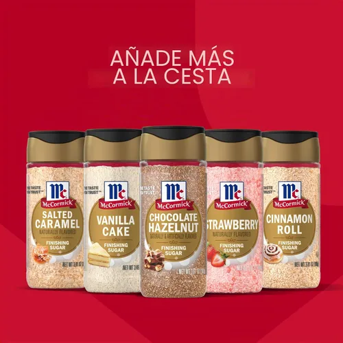Vista 17 de McCormick Azúcar de acabado, avellana de chocolate, edición limitada, rico cacao y notas de avellana tostada, para galletas, helado, postres