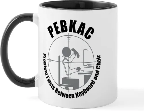 Vista 5 de CafePress PEBKAC - Taza de café de cerámica, taza de té de 11 onzas