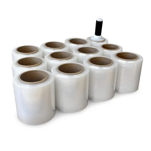 Vista 12 de IDL Packaging Mini rollo elástico de 3 pulgadas, 700 pies, calibre 120 (paquete de 2) con un mango de plástico incluido – Envoltura de plástico