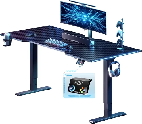 Vista 11 de FLEXISPOT - Escritorio eléctrico RGB de 55 pulgadas para juegos, escritorio
