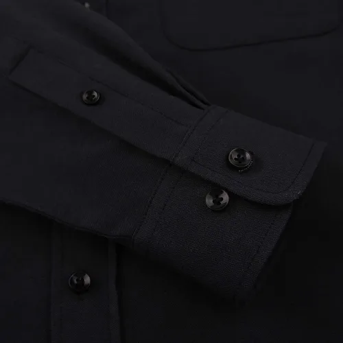Vista 4 de Camisetas de manga larga para hombre, estilo casual, holgadas, con botones, cuello ajustado, para otoño