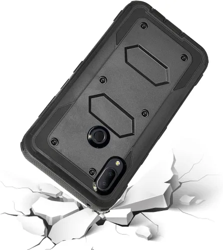 Vista 3 de Asuwish Funda de teléfono para Alcatel 3V 2019, híbrida, resistente, a prueba de golpes, a prueba de caídas, cuerpo completo, protección de cuerpo