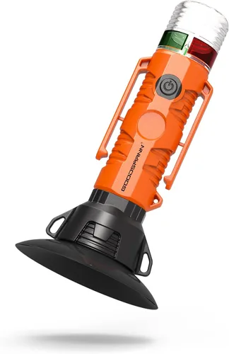 Vista 8 de GOODSMANN Luz LED de señal redonda para barco con ventosa y base magnética para kayak de barco