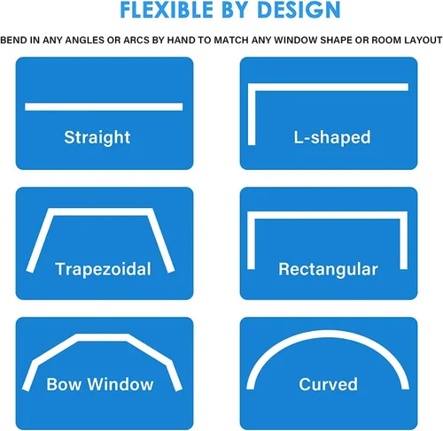 Vista 6 de Riel de cortina de techo flexible y flexible, riel de techo curvado para cortinas, divisor de habitación, sistema de riel de techo (6.6 pies)