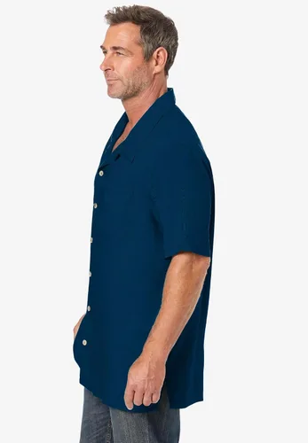 Vista 3 de KingSize Camisa de campamento sólida grande y alta para hombre