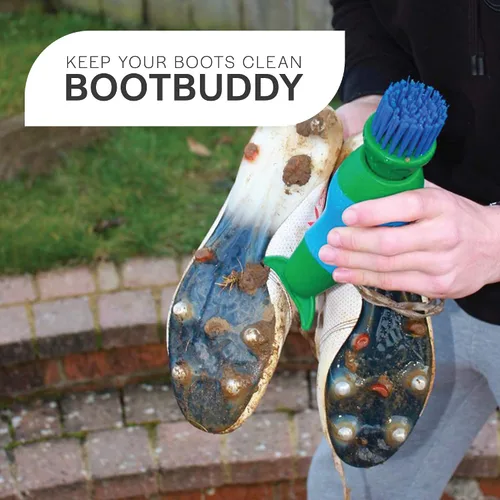 Vista 4 de The Boot Buddy - Limpiador de tacos de fútbol Limpiador de zapatos y cepillo para botas Limpia sin esfuerzo tacos de fútbol fangosos, botas