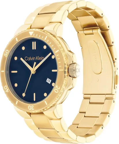 Vista 2 de Calvin Klein Reloj de pulsera de acero chapado en oro fino iónico de cuarzo para hombre color chapado en oro Modelo 25200204 Dorado Gold Plated