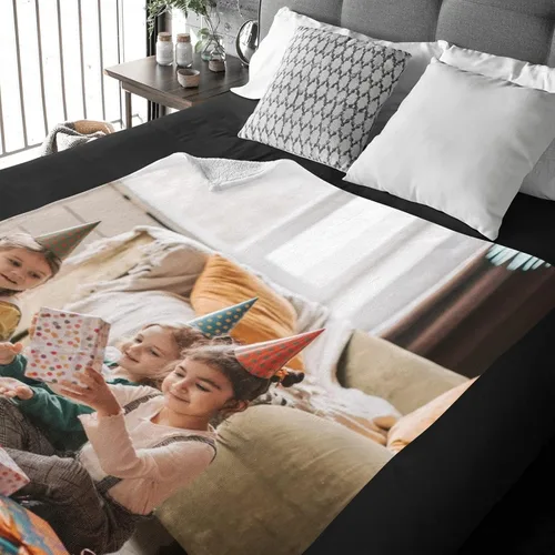 Vista 6 de Manta personalizada con fotos, mantas personalizadas con imagen para madre, padre, niños, hermana, amigos, parejas, cumpleaños, 1 foto, 30 x 40
