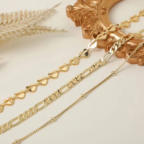 Vista 6 de ASCOMY Pulsera para mujer chapada en oro de 14 quilates para mujeres y niñas, delicada caja de satélite, pulsera de espiga de bola de espiga