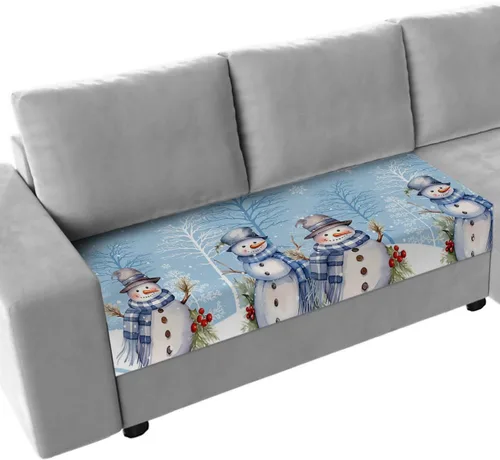 Vista 22 de Fundas de cojín para sofá de Navidad, funda elástica para sofá con parte inferior elástica, fundas de sofá con diseño de muñeco de nieve