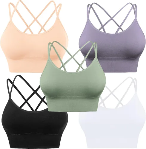 Vista 20 de Sujetadores deportivos con espalda cruzada para mujer, con tirantes