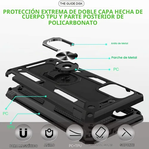 Vista 4 de TJS Para Samsung Galaxy A71 5G Case Protector de pantalla de vidrio Azul