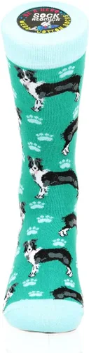 Vista 3 de Calcetines de vestir divertidos y cómodos de algodón coloridos, unisex, con patrón de perro