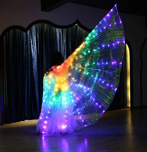 Vista 3 de Isis Wings - Disfraz de luces LED con luces brillantes capa de carnaval para EDC