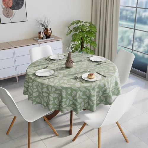 Vista 3 de Encasa XO Mantel de comedor – 57 pulgadas – Redondo (4.7 pies) para 4 plazas Algodón, lavable a máquina, mantel redondo Manteles para bodas
