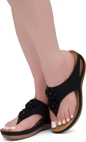 Vista 5 de Herstyle H-Nadia - Zapatos clásicos de cuña baja para mujer con punta abierta