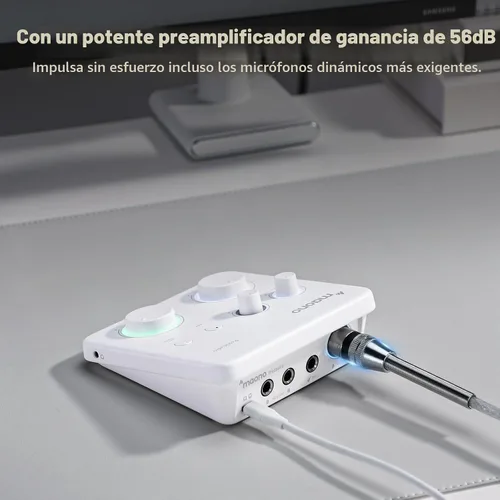 Vista 3 de Maono - Interfaz de audio USB para PC - Entrada XLR, 24bit/192kHz, software de ruteo, función loopback, controlador ASIO para grabar música, estudio