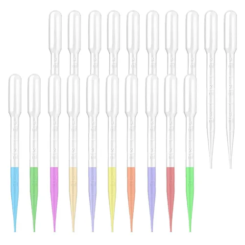 Vista 15 de moveland 25Pcs 1ML Pipetas cuentagotas desechables - Pipetas de plástico desechables para ciencia de laboratorio, aceites esenciales, arte DIY