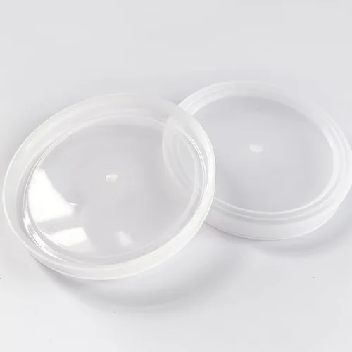 Vista 3 de Tapas para tarros de yogur La Fermiere (24 piezas) - Tapas de plástico para tarros de yogur La Fermière de 4.9 onzas, tapas de plástico selladas