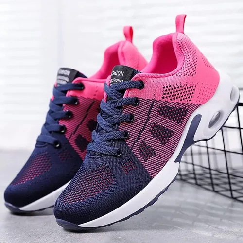 Vista 7 de Dimleen Tenis modernos para mujer, con cámara de aire, de malla, transpirable, con cordones, ligeros, con soporte de arco, ortopédicos que absorben