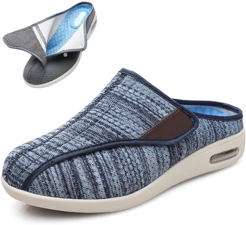 Vista 15 de bumuam Zapatos para diabéticos para hombre, zapatos anchos ajustables, ligeros, antideslizantes, ortopédicos, para caminar, artritis, pies Beige