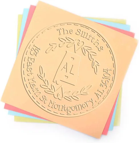 Vista 137 de Alabama State Wreath - Sello de sello de dirección personalizado para invitaciones de fiesta, tarjetas de vacaciones y decoración del hogar Sello