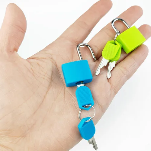 Vista 5 de TIHOOD 20 cerraduras de maleta con llaves, mini candado multicolor con llave, candado de metal, candados para equipaje, candados de cobre cubiertos