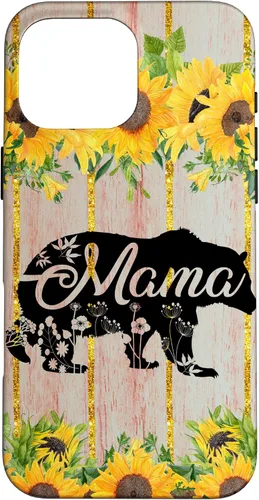 Vista 19 de Mama Bear Rustic Woodgrain Sunflower Farmhouse Country Mama Case for iPhone 17
