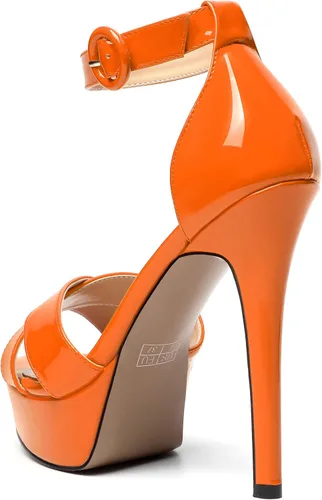Vista 21 de MODENCOCO Sandalias de boda con correa de tobillo sexy para mujer, con plataforma y puntera abierta, tacón de aguja y tacón alto, zapatos de vestir