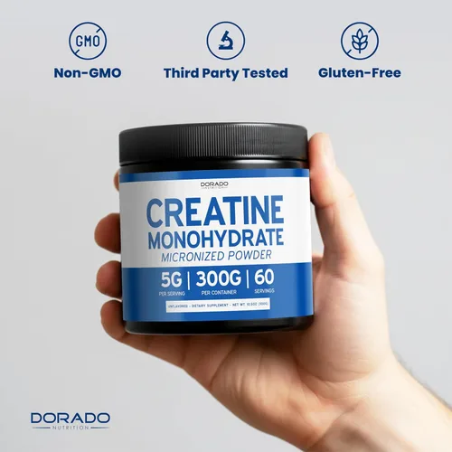 Vista 7 de Monohidrato de creatina en polvo 5G l micronizado y sin sabor l 60 porciones 5000 mg por porción l Suplemento de creatina pura para hombres