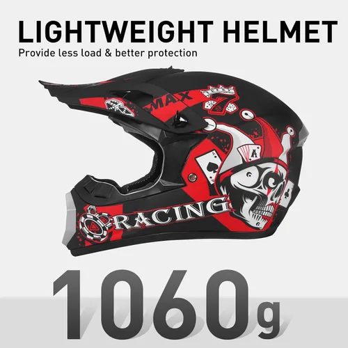 Vista 6 de SPARK DOT Certified Youth Motocross Helmet Kids Dirt Bike Helmets - Full Face, Lightweight & Breathable for Off-Road E-Bike BMX MX ATV
