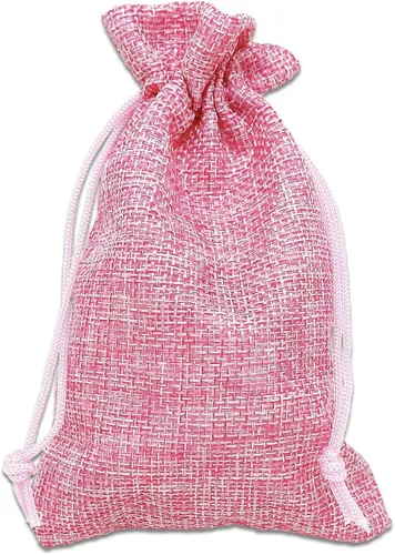 Vista 13 de TheDisplayGuys - Paquete de 12 bolsas de regalo de arpillera natural de 4 x 6 pulgadas con cordón (marrón natural, pequeña) para recuerdos
