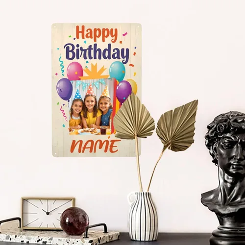 Vista 4 de Letrero de metal personalizado, foto de texto personalizable, divertido letrero decorativo, impresiones fotográficas personalizadas para decoración