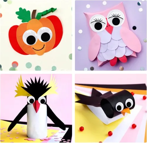 Vista 6 de 1330pcs Googly Eyes autoadhesivas para manualidades, calcomanías para manualidades que se mueven con varios tamaños para bricolaje