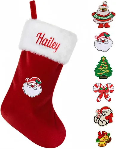 Vista 12 de Calcetines personalizados para mascotas Ulico, calcetines de Navidad personalizados para perros y gatos, calcetines de Navidad grandes bordados