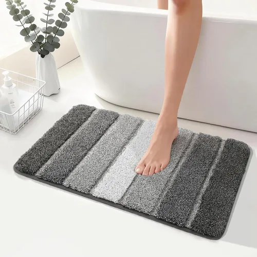Vista 37 de COSY HOMEER Alfombras de baño de 24 x 17 pulgadas, ultra suaves y absorbentes, con respaldo de TPR antideslizante, lavable a máquina, alfombra Beige