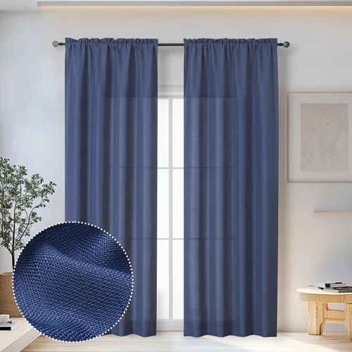 Vista 58 de OWENIE Bob Juego de 2 Paneles de Cortinas Negras de Cocina para Ventanas de 36 Pulgadas de Largo, Cortinas Cortas de Café con Textura de Lino