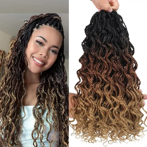 Vista 8 de Trenzas de caja Goddess de 150 hebras, cabello rizado de 8 pulgadas, trenzas de ganchillo pretrenzadas, trenzas de ganchillo pretrenzadas, trenzas