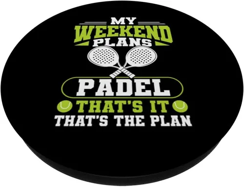 Vista 2 de My Weekend Plans Padel Racquet Paddle PopSockets Adhesive PopGrip