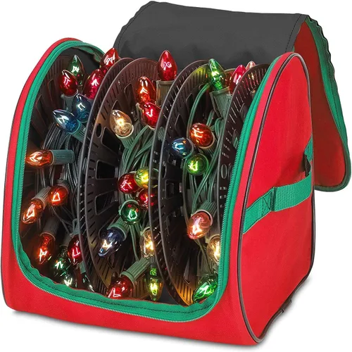 Vista 10 de Bolsa de Almacenamiento Premium para Luces de Navidad – Material 600D Resistente a Desgarros de Servicio Pesado con Asas Reforzadas – Incluye 3