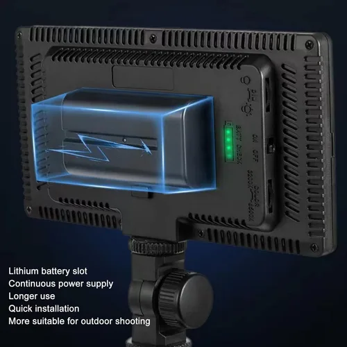 Vista 6 de Luz de video LED 32 W 416 unids Panel plano LED lámpara de luz de iluminación de fotografía Panel de iluminación de cámara Luz de relleno