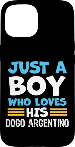 Vista 6 de Just a Boy who Loves his Dogo Argentino Case for iPhone 16