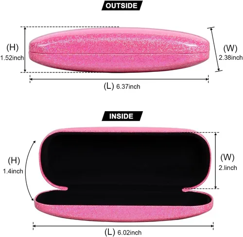 Vista 4 de 3 fundas unisex rígidas para lentes, funda protectora para gafas, funda de gafas de sol con paño de limpieza