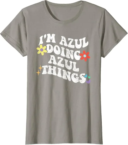 Vista 71 de Retro Groovy Im AZUL Doing AZUL Things - Camiseta divertida para el día de la madre, Negro