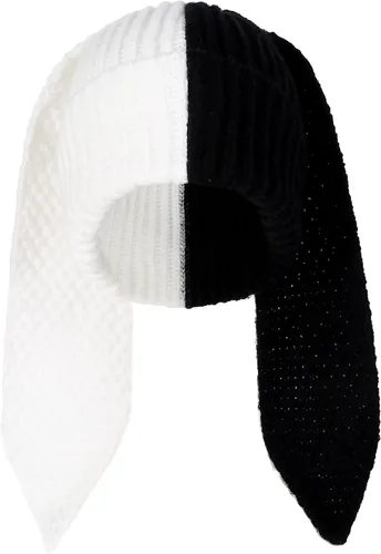 Vista 8 de Gorro de conejo para mujer, lindo conejo de ganchillo, gorro de invierno, cálido gorro de calavera para esquí al aire libre