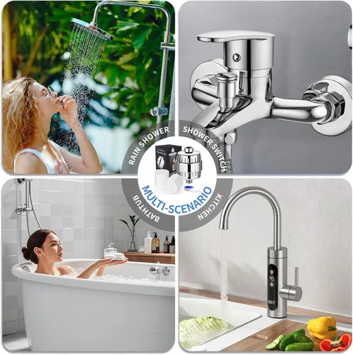 Vista 7 de Filtro de ducha de 20 etapas para agua dura, con 2 cartuchos de filtro reemplazables, filtro de agua de ducha de alto rendimiento para eliminar